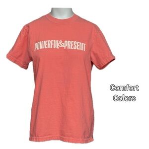 Comfort Colors Coral Tee with Bold Text
